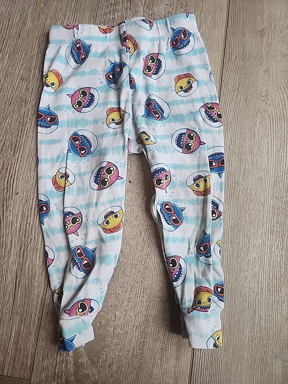 Source Unknown Kids Pajama Bottoms - White with Blue, Pink, Yellow Cartoon Faces